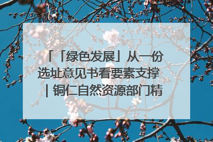 「绿色发展」从一份选址意见书看要素支撑｜铜仁自然资源部门精准服务助力项目落地