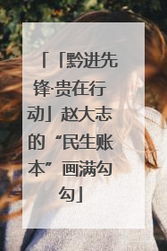 「黔进先锋·贵在行动」赵大志的“民生账本”画满勾勾