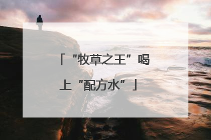 “牧草之王”喝上“配方水”