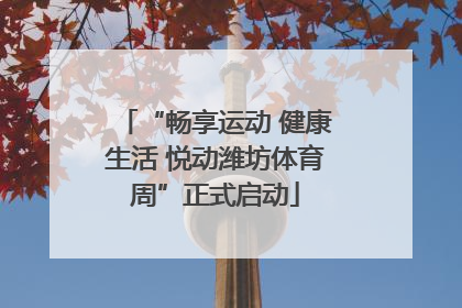“畅享运动 健康生活 悦动潍坊体育周”正式启动