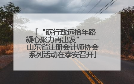“砺行致远拾年路 凝心聚力再出发”——山东省注册会计师协会系列活动在泰安召开