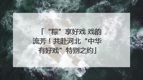 “粽”享好戏 戏韵流芳！共赴河北“中华有好戏”特别之约