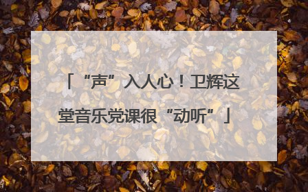 “声”入人心！卫辉这堂音乐党课很“动听”