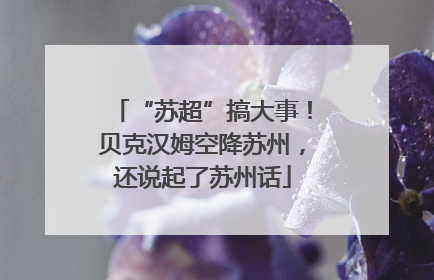 “苏超”搞大事！贝克汉姆空降苏州，还说起了苏州话
