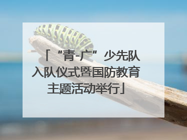 “青-广”少先队入队仪式暨国防教育主题活动举行