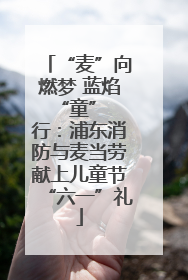 “麦”向燃梦 蓝焰 “童” 行：浦东消防与麦当劳献上儿童节“六一”礼