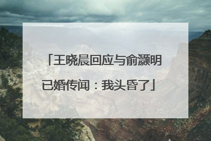 王晓晨回应与俞灏明已婚传闻：我头昏了