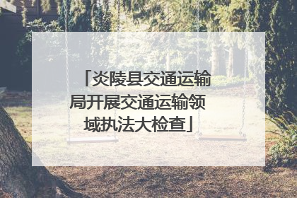 炎陵县交通运输局开展交通运输领域执法大检查