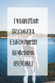 特朗普建议自6月1日起对欧盟征收50%的关税