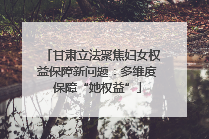 甘肃立法聚焦妇女权益保障新问题：多维度保障“她权益”