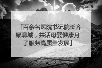 百余名医院书记院长齐聚聊城，共话母婴健康月子服务高质量发展