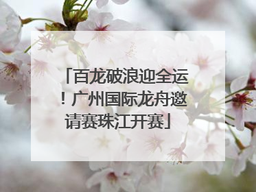 百龙破浪迎全运！广州国际龙舟邀请赛珠江开赛