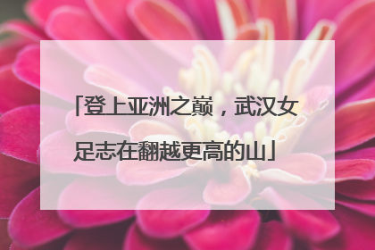 登上亚洲之巅，武汉女足志在翻越更高的山