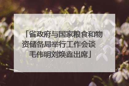 省政府与国家粮食和物资储备局举行工作会谈 毛伟明刘焕鑫出席
