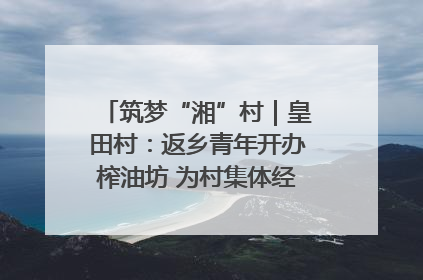 筑梦“湘”村｜皇田村：返乡青年开办榨油坊 为村集体经济“加油”