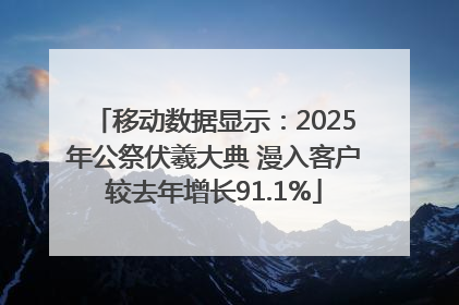 移动数据显示：2025年公祭伏羲大典 漫入客户较去年增长91.1%