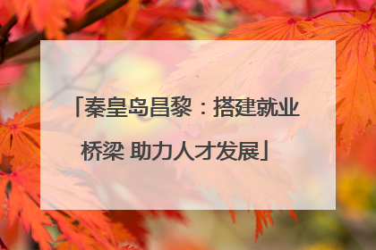秦皇岛昌黎：搭建就业桥梁 助力人才发展