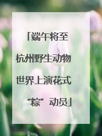 端午将至 杭州野生动物世界上演花式“粽”动员