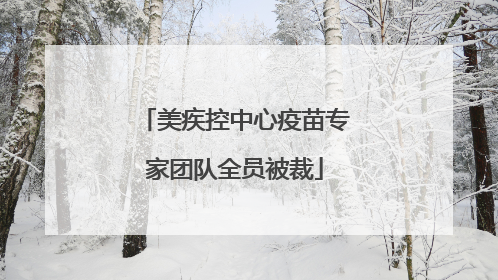 美疾控中心疫苗专家团队全员被裁