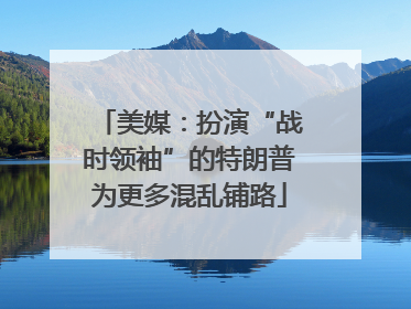 美媒：扮演“战时领袖”的特朗普为更多混乱铺路