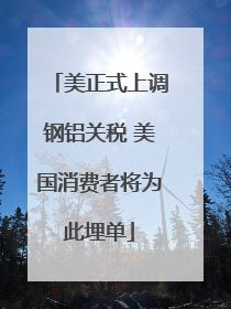美正式上调钢铝关税 美国消费者将为此埋单