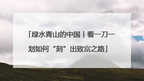 绿水青山的中国丨看一刀一划如何“刻”出致富之路