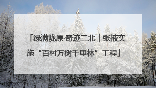 绿满陇原·奇迹三北｜张掖实施“百村万树千里林”工程