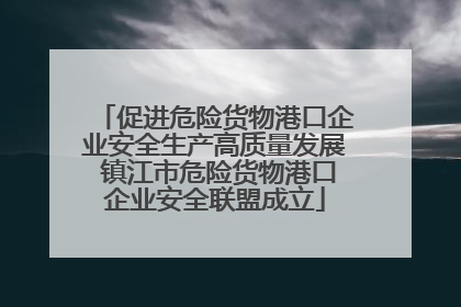 促进危险货物港口企业安全生产高质量发展 镇江市危险货物港口企业安全联盟成立