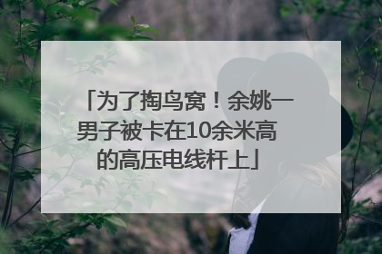 为了掏鸟窝！余姚一男子被卡在10余米高的高压电线杆上
