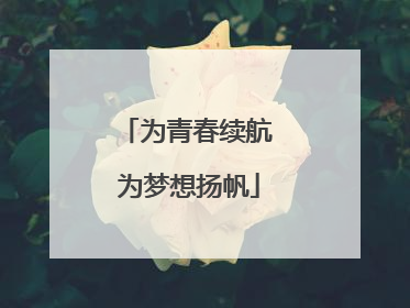 为青春续航 为梦想扬帆