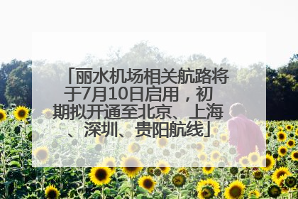 丽水机场相关航路将于7月10日启用，初期拟开通至北京、上海、深圳、贵阳航线