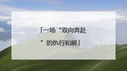 一场“双向奔赴”的执行和解