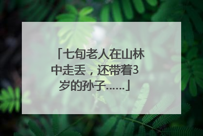 七旬老人在山林中走丢，还带着3岁的孙子……