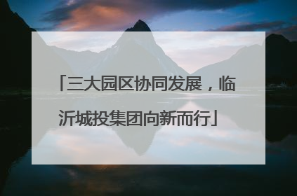三大园区协同发展，临沂城投集团向新而行