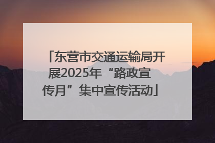东营市交通运输局开展2025年“路政宣传月”集中宣传活动