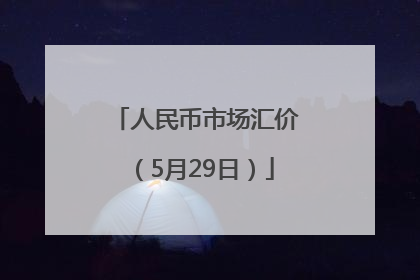 人民币市场汇价（5月29日）