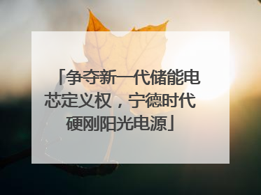 争夺新一代储能电芯定义权，宁德时代硬刚阳光电源
