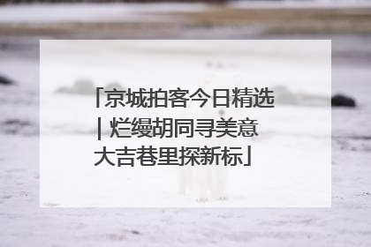 京城拍客今日精选｜烂缦胡同寻美意 大吉巷里探新标
