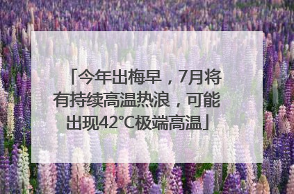 今年出梅早，7月将有持续高温热浪，可能出现42℃极端高温