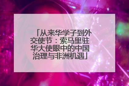 从来华学子到外交使节：索马里驻华大使眼中的中国治理与非洲机遇