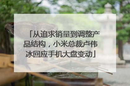 从追求销量到调整产品结构，小米总裁卢伟冰回应手机大盘变动