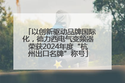 以创新驱动品牌国际化，德力西电气变频器荣获2024年度“杭州出口名牌”称号