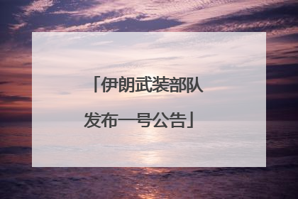 伊朗武装部队发布一号公告