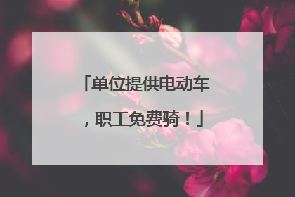 单位提供电动车，职工免费骑！