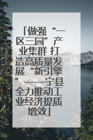 做强“一区三园”产业集群 打造高质量发展“新引擎”——宁县全力推动工业经济提质增效