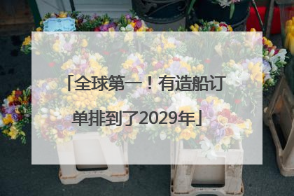 全球第一！有造船订单排到了2029年