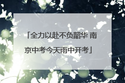 全力以赴不负韶华 南京中考今天雨中开考