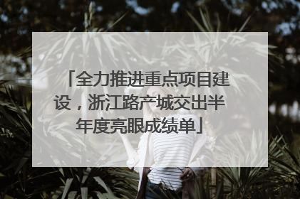 全力推进重点项目建设，浙江路产城交出半年度亮眼成绩单