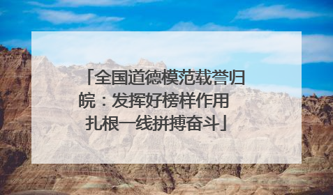 全国道德模范载誉归皖：发挥好榜样作用 扎根一线拼搏奋斗