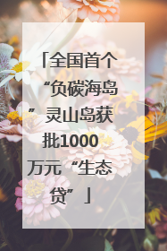 全国首个“负碳海岛”灵山岛获批1000万元“生态贷”